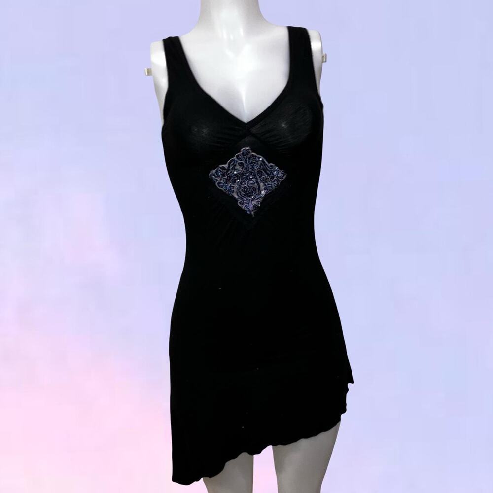 Vintage 90s y2k bedazzled clubbing dress PROMOD made in france